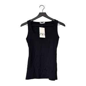 NEW ZARA Black Squareneck Tank